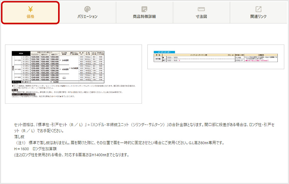 商品情報表示機能